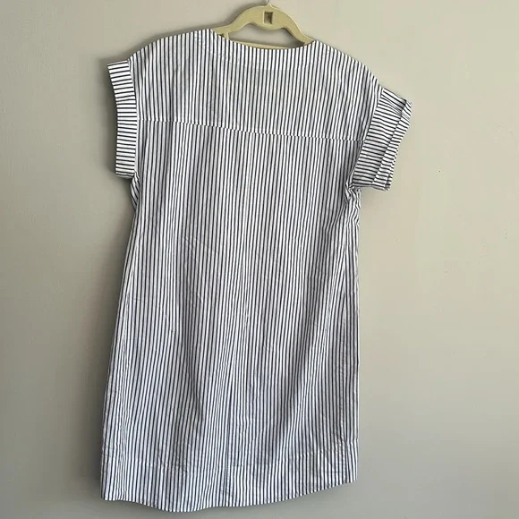 J.CREW Lace Up, Blue Striped Shirt-Dress, Size S - Picture 6 of 7